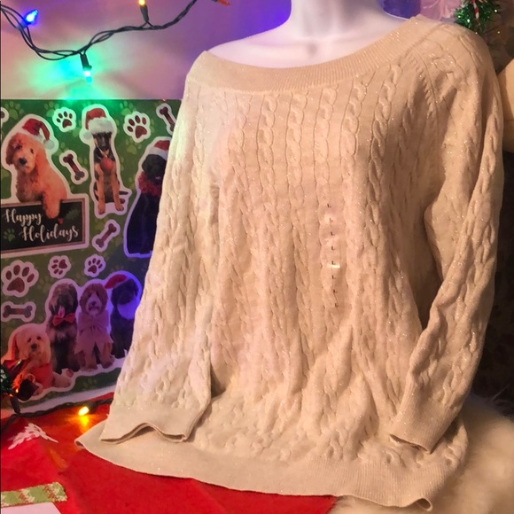 Ann Taylor Loft off white sweater.Size L.NWT.FIRM - Picture 3 of 8